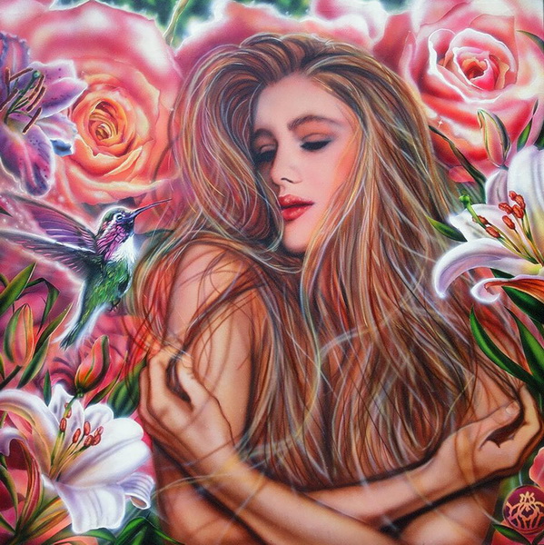 Winged Messenger - painting by artist Lisa Iris